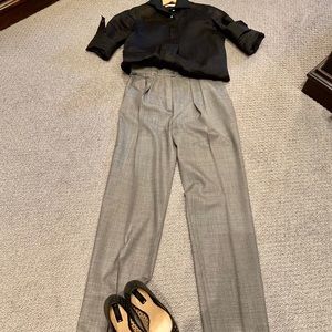 Elegant grey Escada pant suit and separates.